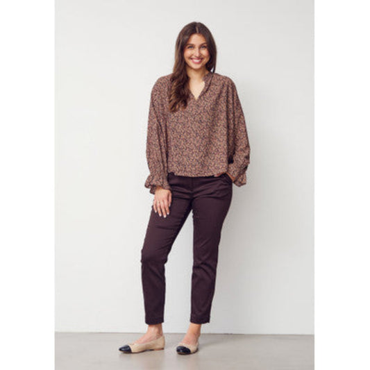 Isay Byxa-Mörkbrun-Chino Pant