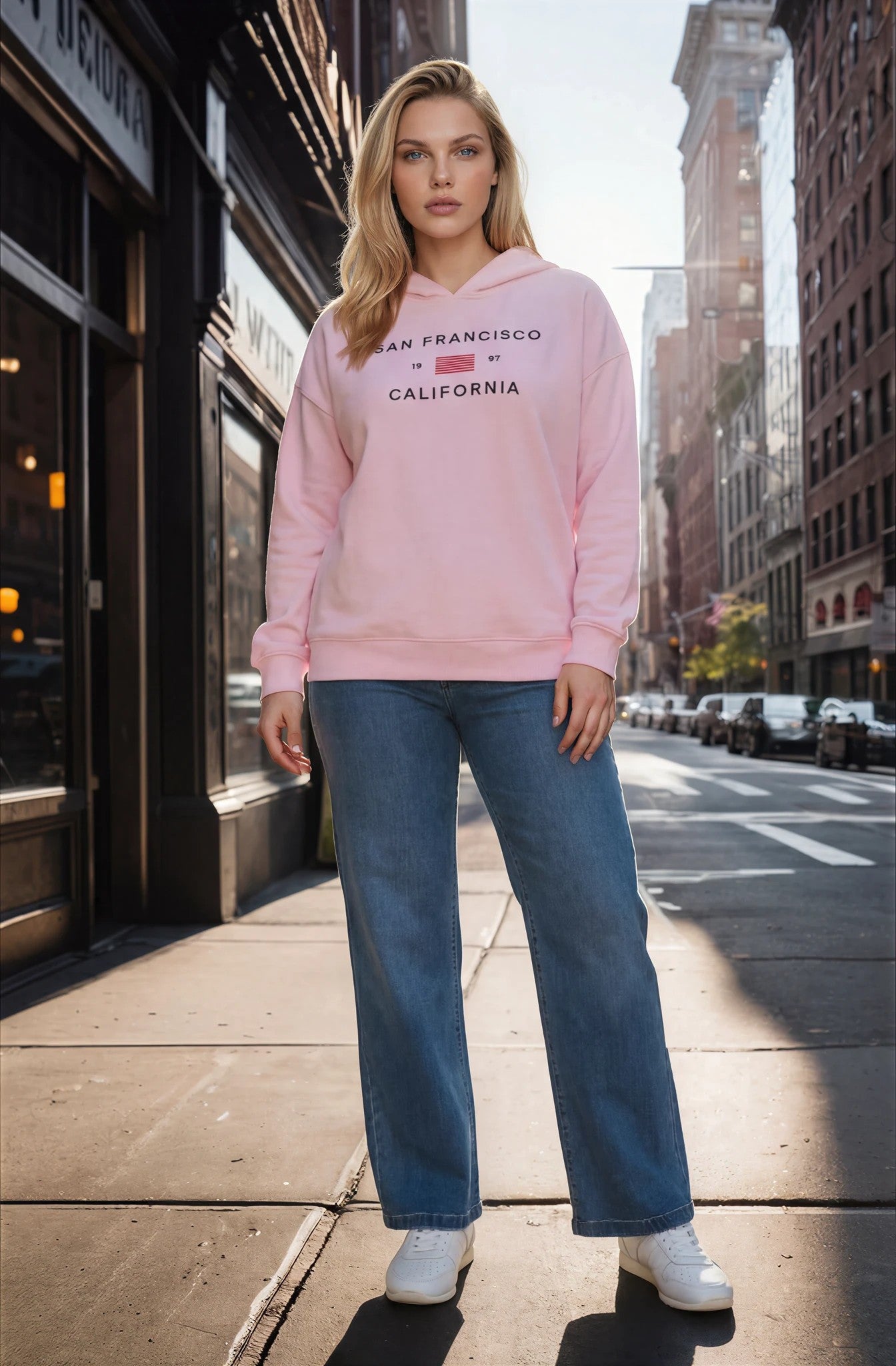 DNY- Hoodie Cali Sweat- PLUSSIZE