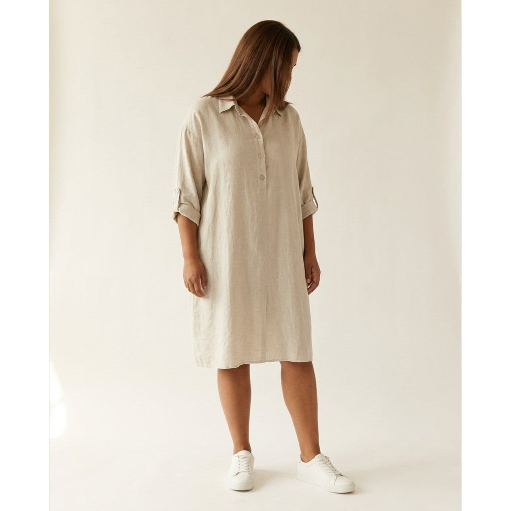 DNY- Button Linen Dress PLUSSIZE